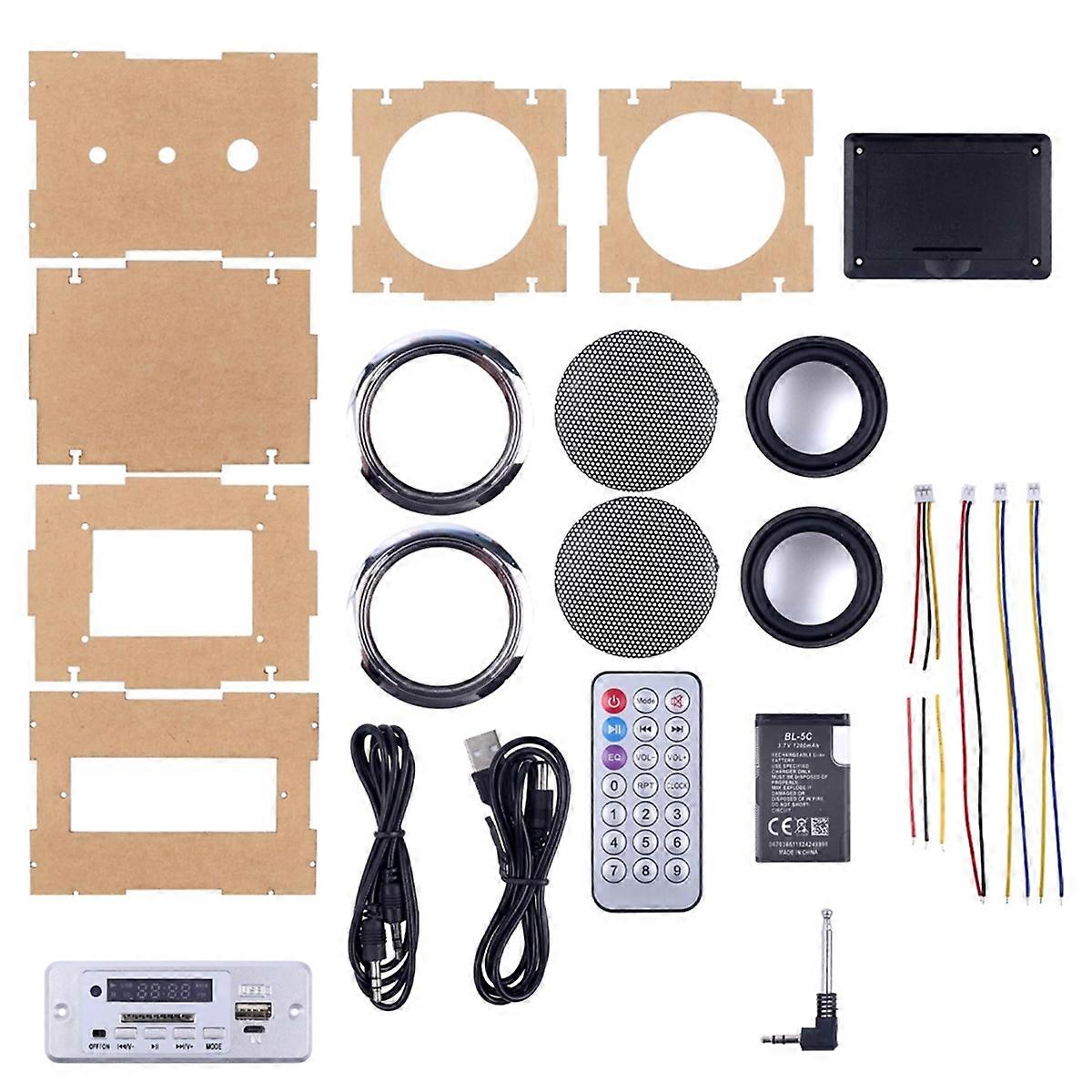 DIY Bluetooth Speaker Kit, Soldering Practice Kit with Battery Mini Stereo USB Sound Amplifier for