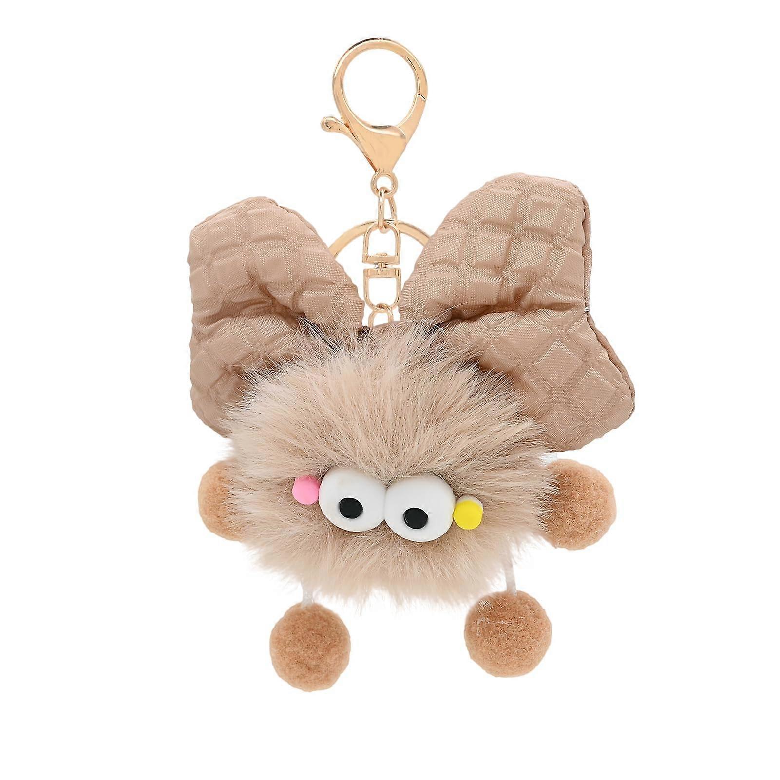 Cute Cartoon Plush Ball Keychain For Backpacks And Purses, Soft Plush Ball Charm, Keyring Accessory