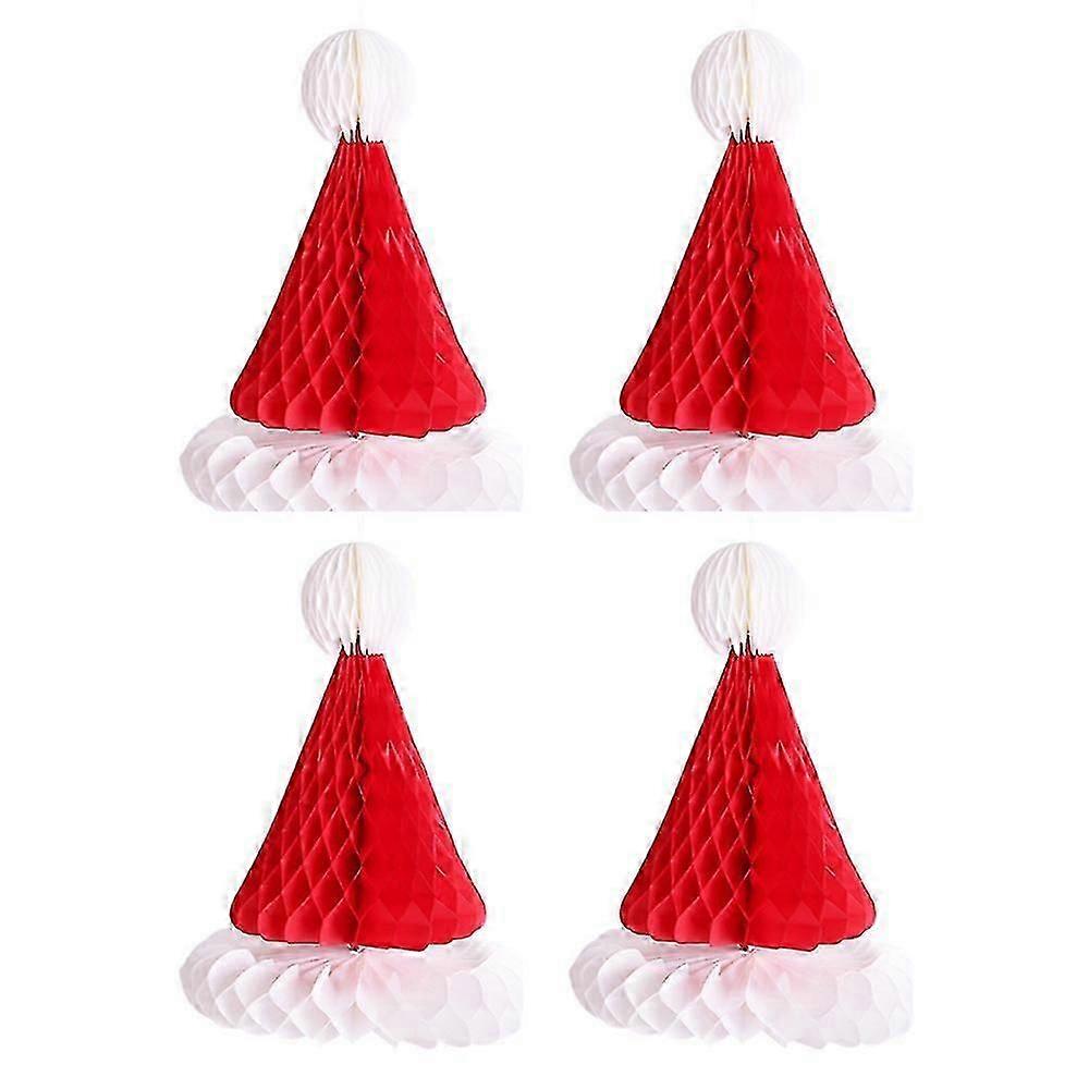 4 st julgranstomtehatt honungskaka julgransprydnader för julfestdekorationer