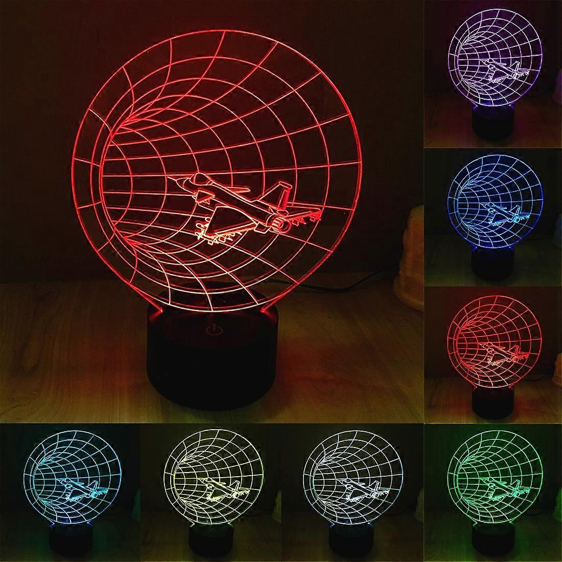 Time Machine Style 3D Touch Switch Control LED Light , 7 Color Discoloration Creative Visual Stereo Lamp Desk Lamp Night Light