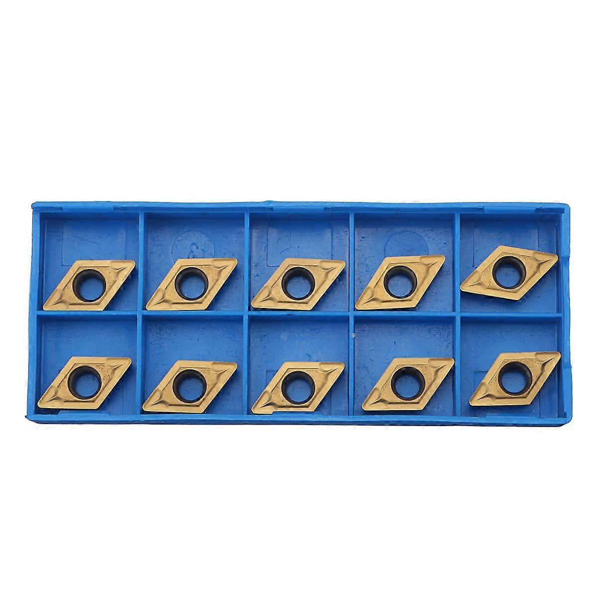10pcs Diamond Shape CNC Carbide Cutters DCMT11T308 DCMT32.51 Turning Inserts Blades Threading Tool for Steel Finishing for Lathes, Milling Machines