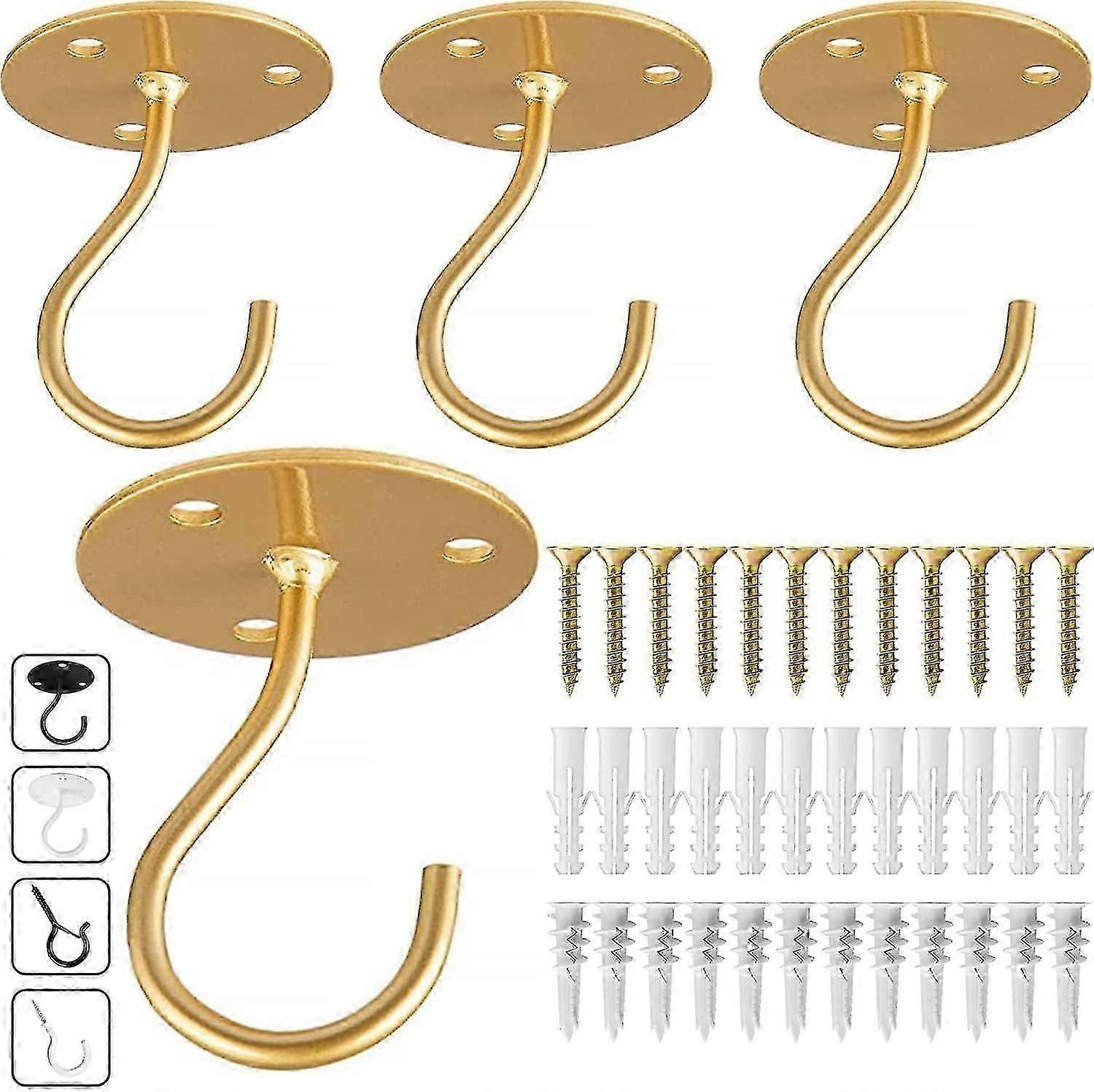 Ceiling Hooks for Hanging Plants, 4pcs Heavy Duty Vinyl Coated