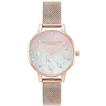 Sparkle butterfly watch for Women Analog Quartz with stainless steel bracelet OB16MB38