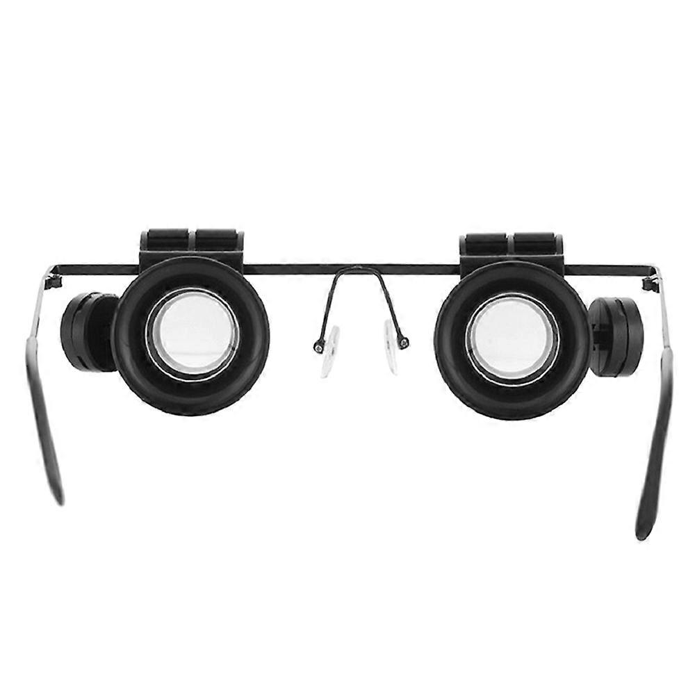 20X Magnifying Glasses Head Loupe with LED Light Head-mounted Magnifier Binocular Loupe for Hands-free Repairing Clock Watch Electronic Instrument