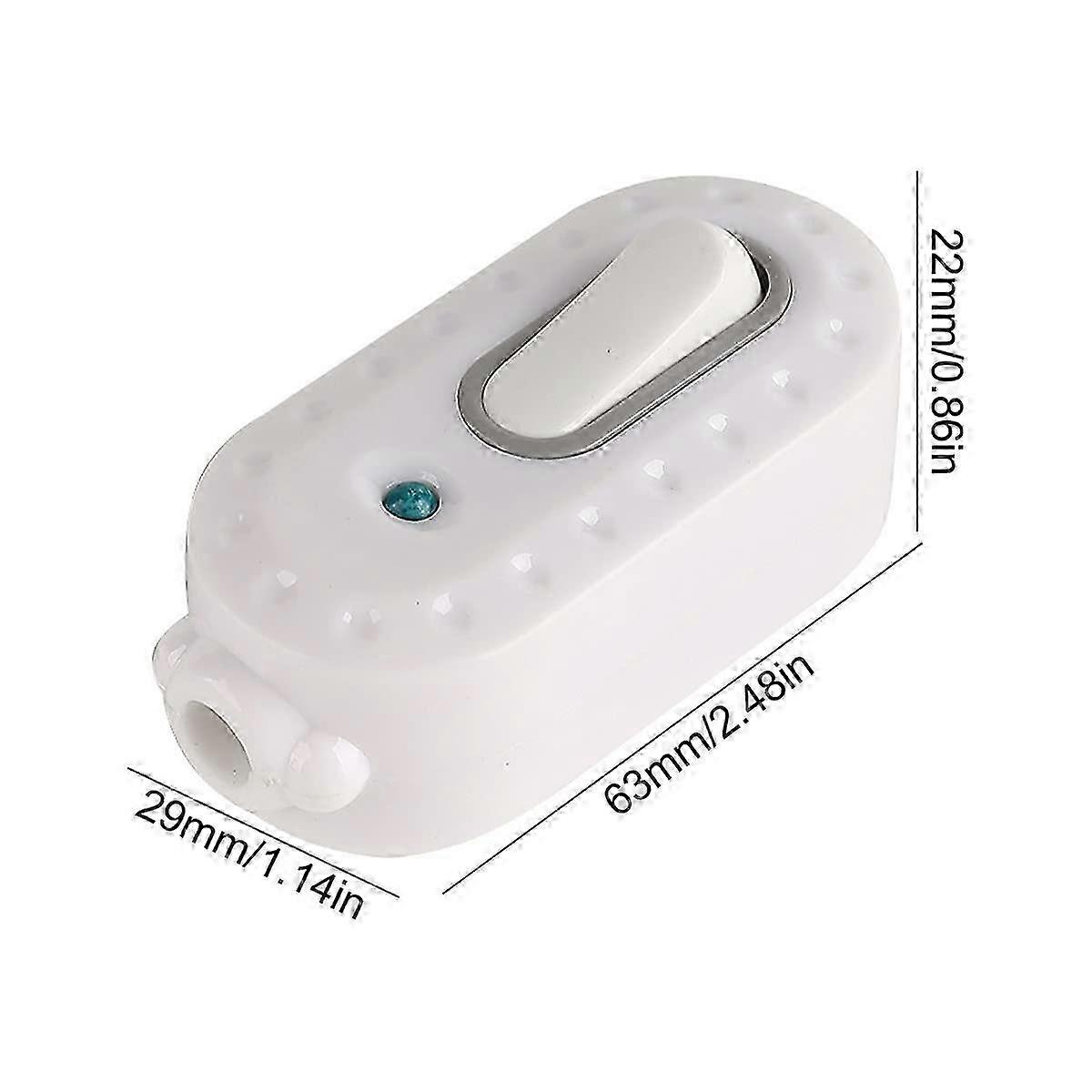 Bi-polar Switch,6Pcs 6A Compact Plastic On/Off Toggle Led In-Line Cord ...