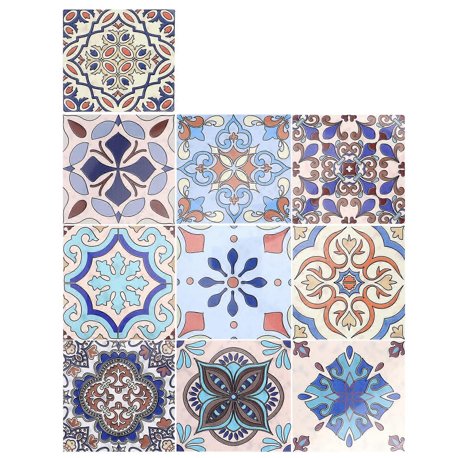 10PCS Self-Adhesive Kitchen Ceramic Tile Stickers for Oil Proof Wall Décor, Easy Peel and Stick Decals