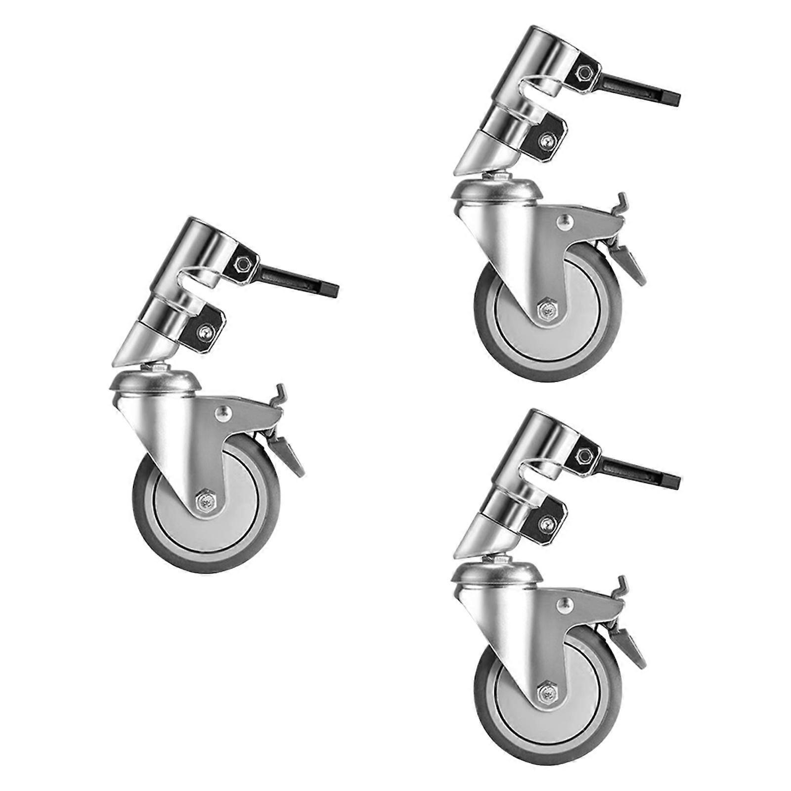 3x Swivel Casters C Stand Wheels for 25mm Hole Diameter Parts Sturdy Easy to Use
