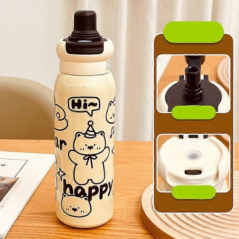 21oz Water Bottles for Hot and Cold Drinks,18/10 Stainless Steel Insulated Water Bottle-Black