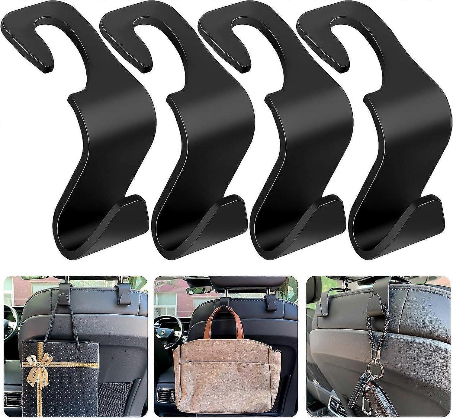 4 pieces car storage hooks, car plastic hooks, back seat headrest hooks, storage hooks for car seat, car seat, back seat hooks, headrest hangers, hand