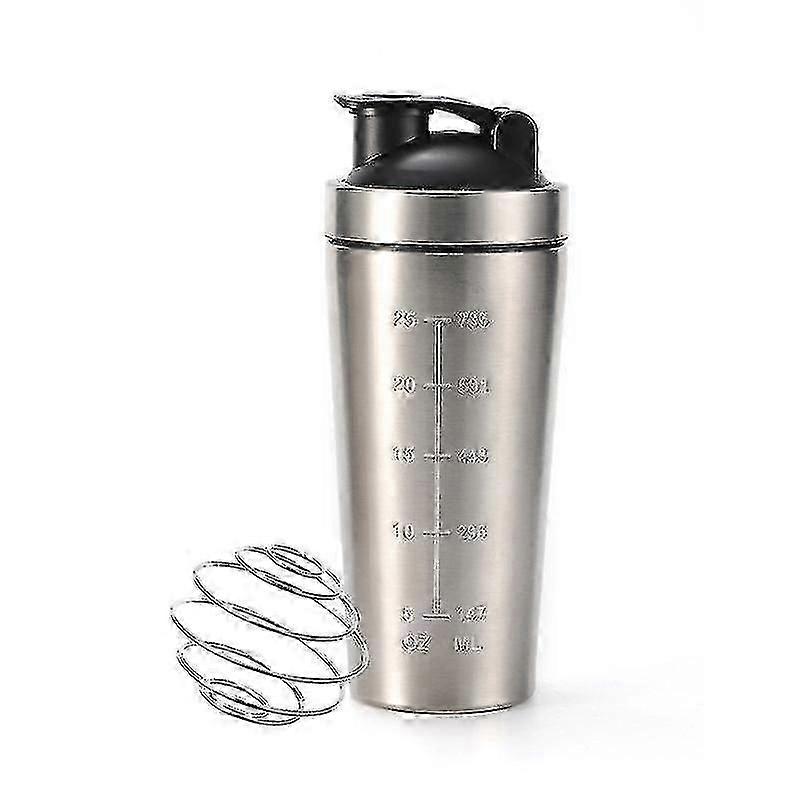 Garrafa de aço inoxidável do abanador da proteína do soro de leite com a medida da bola do misturador que marca Bpa para a ginástica e os esportes que misturam a prata de 5 ML 17OZ