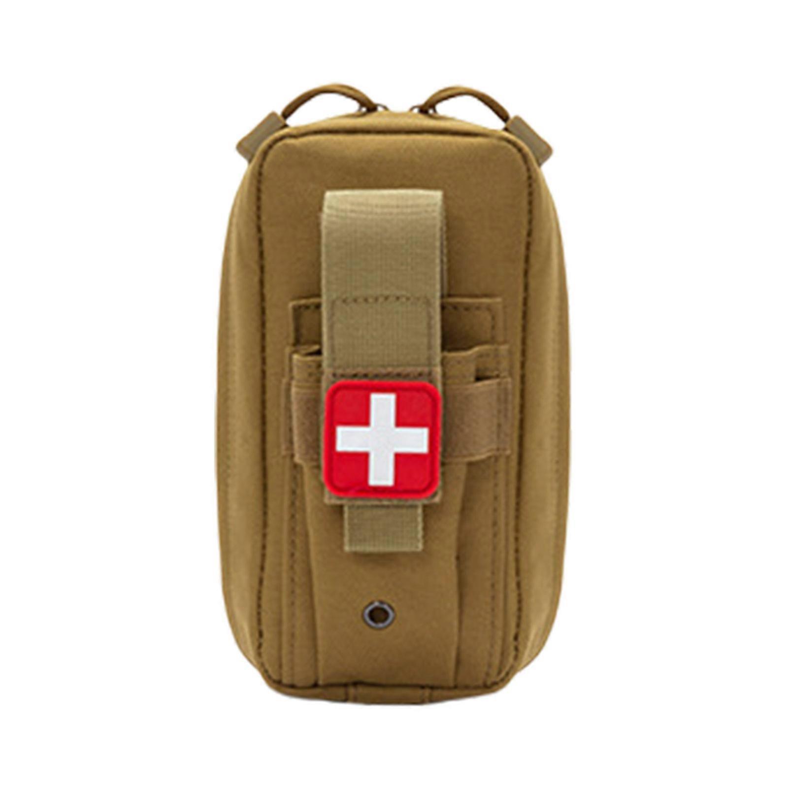 Waterproof First Aid Storage Pouch Essential First Aid Hanging Pouch for Quick Access in Schools, Car, Adventures  mud color