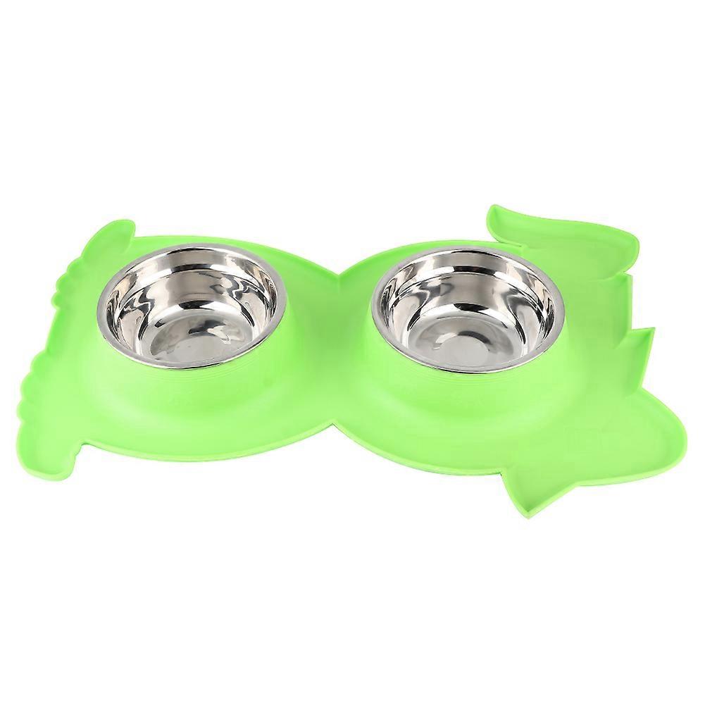 Detachable Dog-shaped Double Pet Food and Water Bowls for Small to Medium Dogs, Easy Clean, Durable Plastic