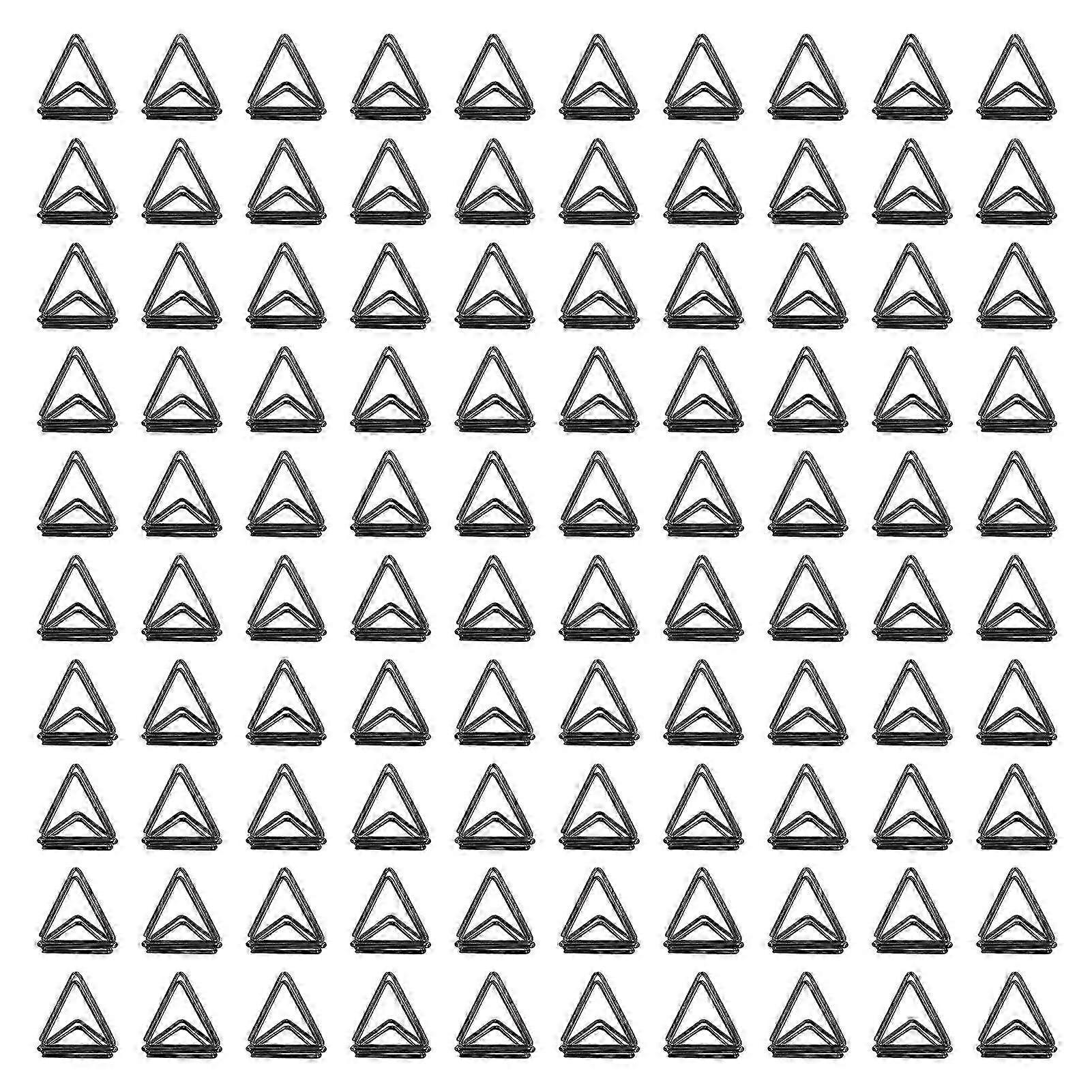 100Pcs Triangular Paper Clips Durable Metal Rustproof Triangular Design Cute Paper Clips for Memo Documents Papers