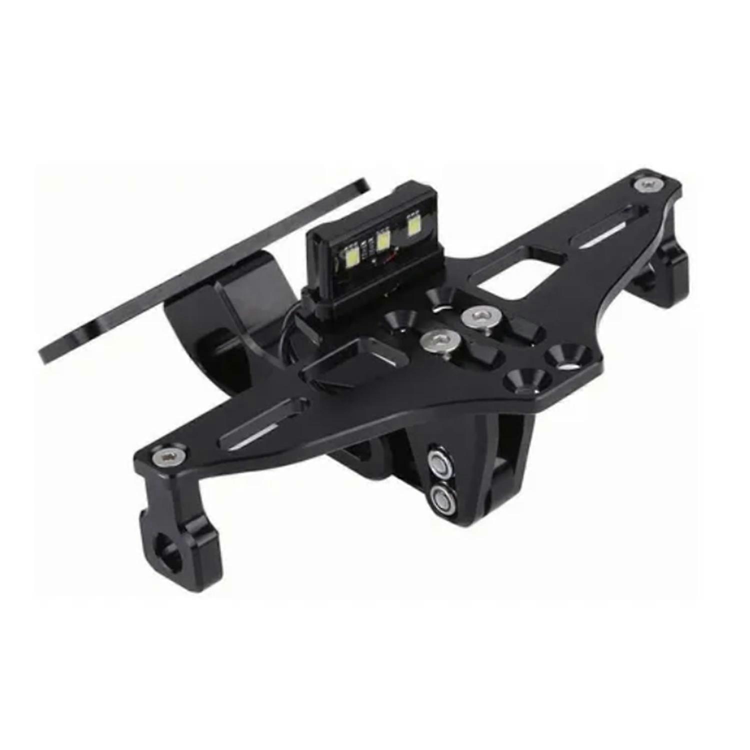Motorcycle License Plate Bracket Adjustable Universal License Plate Holder Mount for Turn Signal Lig