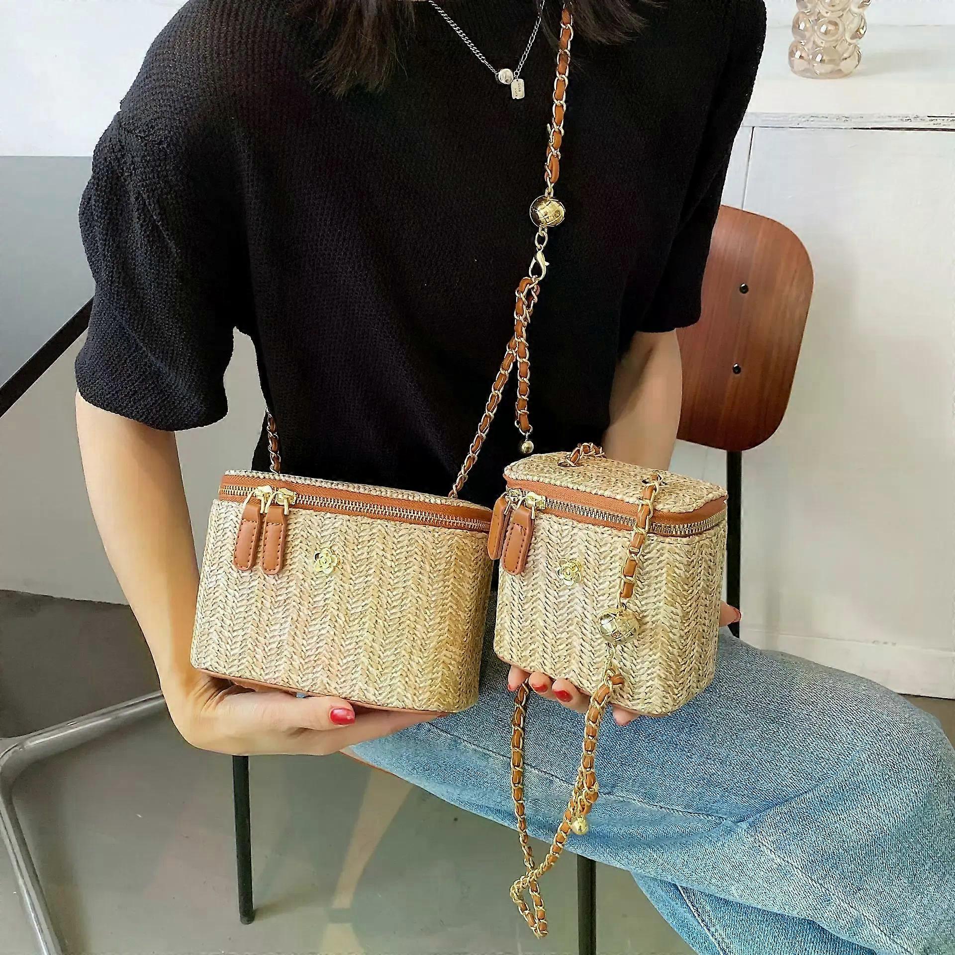 Mini sac à bandoulière seau de paille pour les femmes 2025 Tissage
