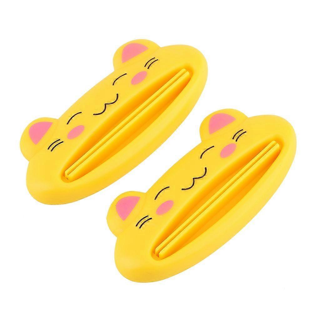 2pc Toothpaste Tube Squeezer Easy Squeeze Paste Dispenser Roll Holder Cartoon Cat