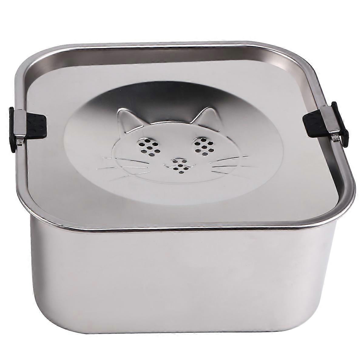 Stainless Steel Dog Pet Non-Overflow Water Bowl Slow Overflow Water Container Drinking Water Contai