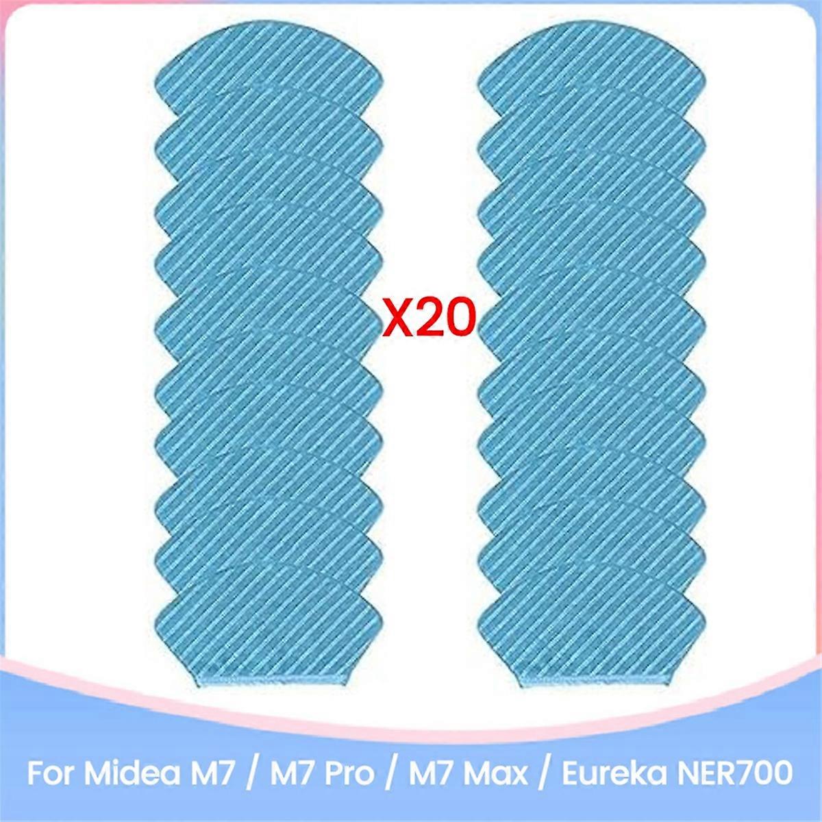 20PCS Mop Cloth for Midea M7 / M7 Pro/Eureka NER700 Robot Vacuum