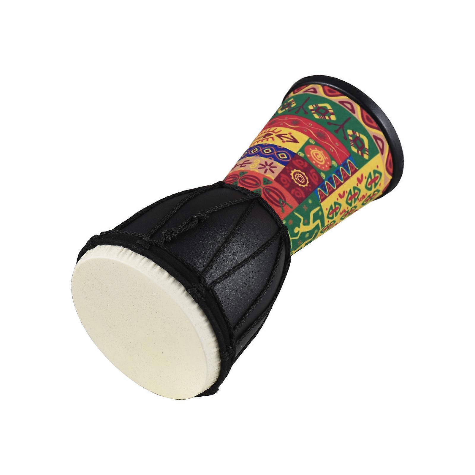 4 Inch African Drum Portable Hand Clapping Drum Lightweight Bongo with Colorful Pattern for Beginners School Music Outdoor Performances