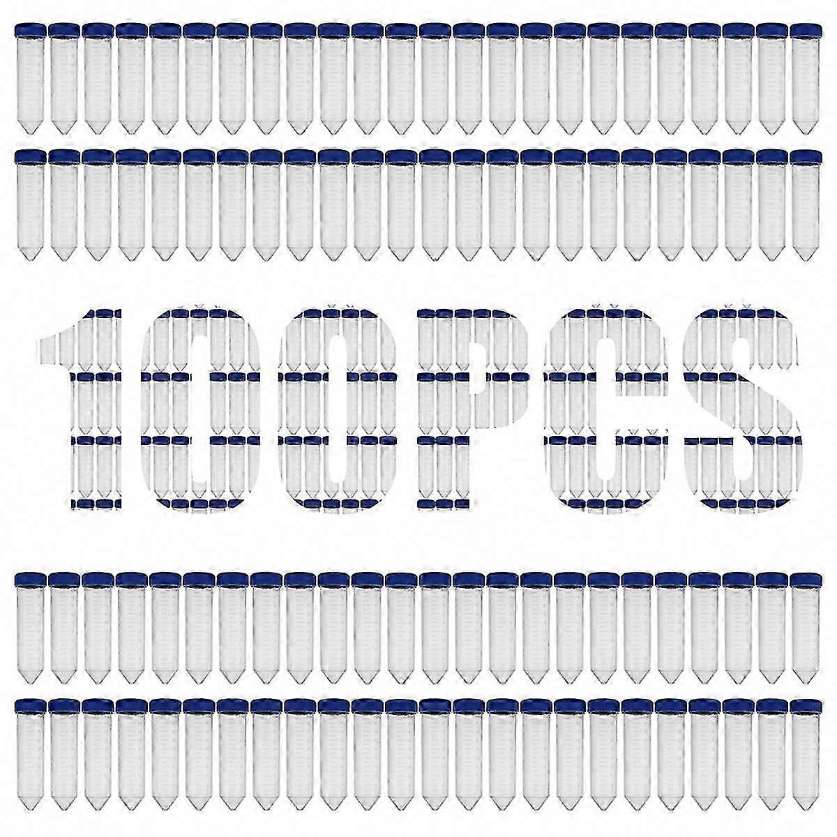 100 Count 50ml Conical Centrifuge Tubes with Graduated Lines and Marking Spaces