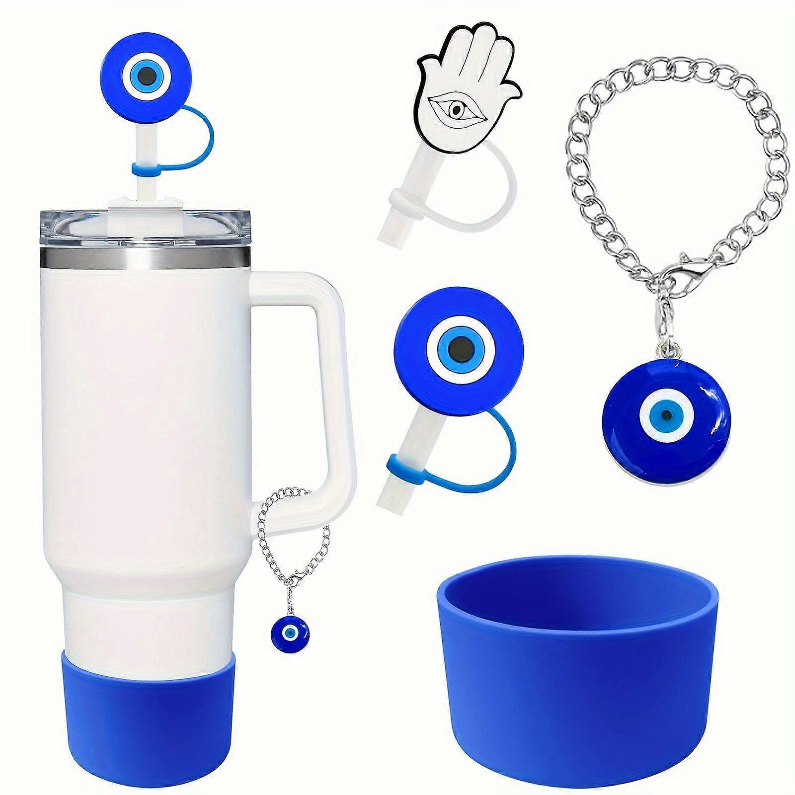 Fun Bottle Eye Accessories Include 2 Silicone Drinking Cup Stoppers and 1 Handle Charm Suitable for 30 and 40 oz Bottles