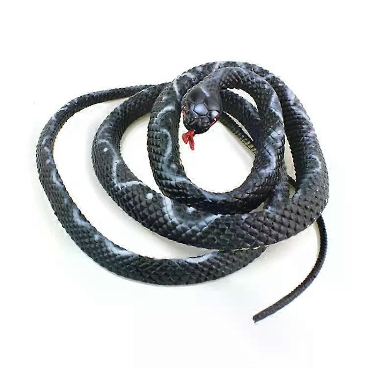 Boa Constrictor Simulation Snake Toy-2 PCS Scary Black Prank by Black