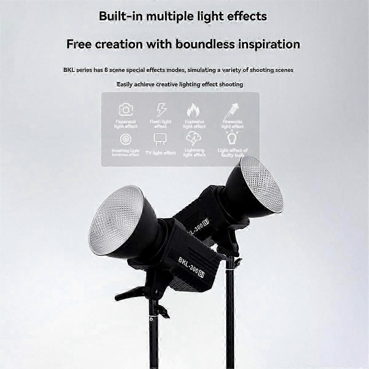 300W Dual Color LED Video Light, Continuous Lighting with Wireless Remote for Photography, Videography, US Power Plug