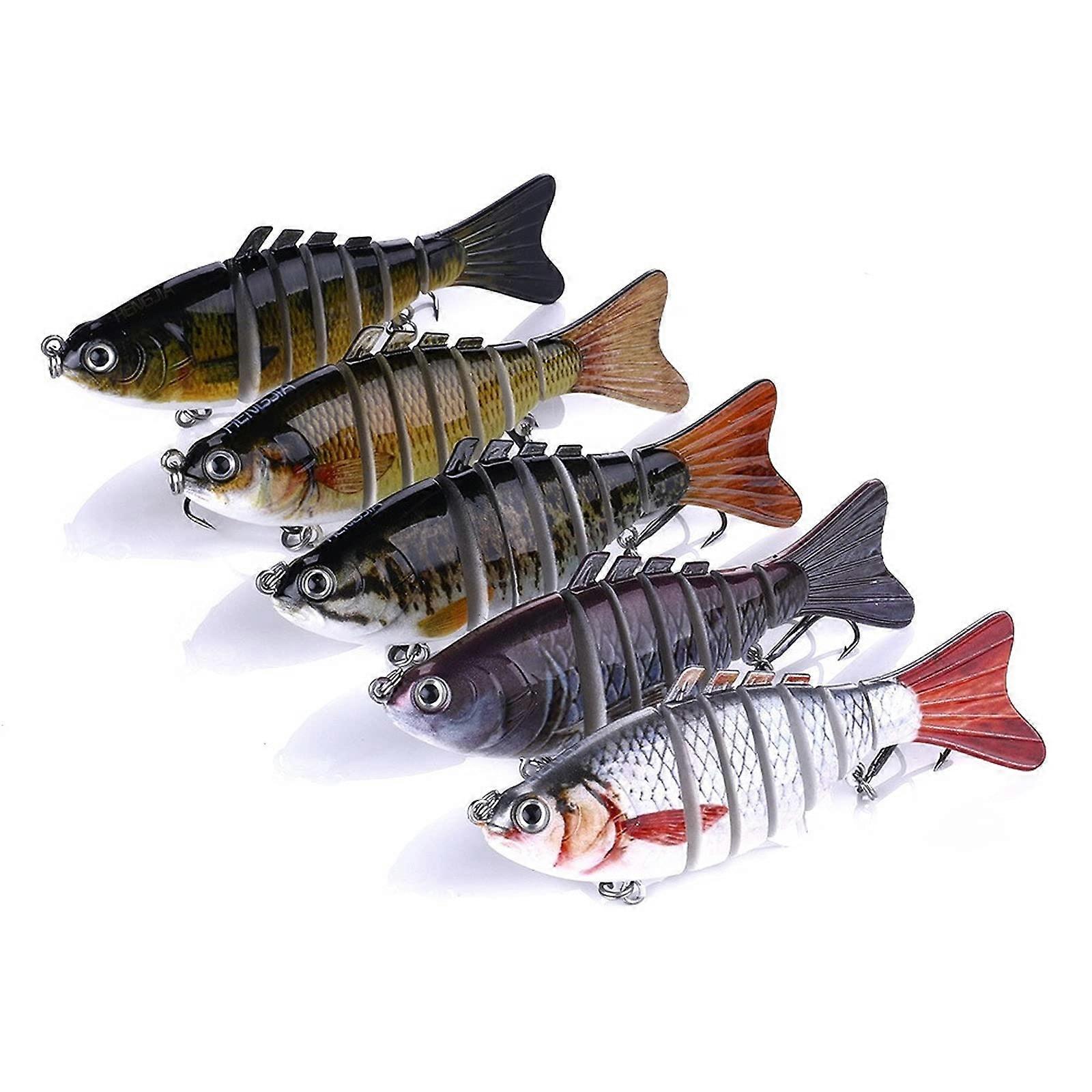 5 Pcs Bionic Swimming Multi Jointed Fishing Lure - 4' Swimbaits Slow Lures Sinking