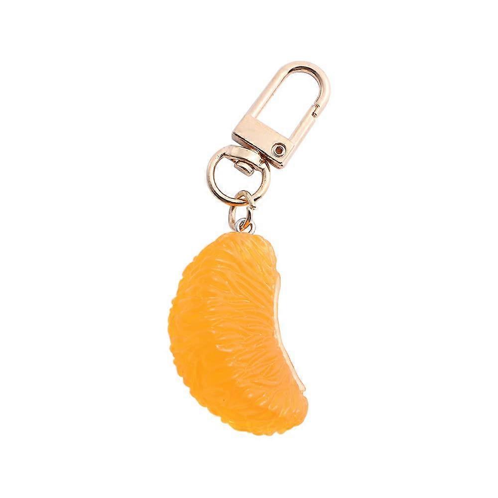 Weisha Simulation Fruit Orange Switch 1 Piece Cute Simulation Single Leafy Fruit Orange Necklace Key Press