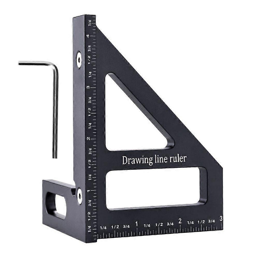 3D Multi-Angle Aluminum Triangular Miter Ruler for Woodworking, High Precision, 45/90 Degree Measuring and Layout Tool