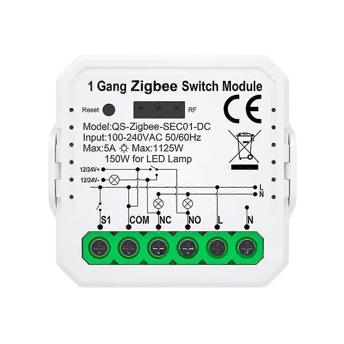ZigBee Smart Switch Module with Remote Control Smart Home DIY Breaker Relay Work for Alexa