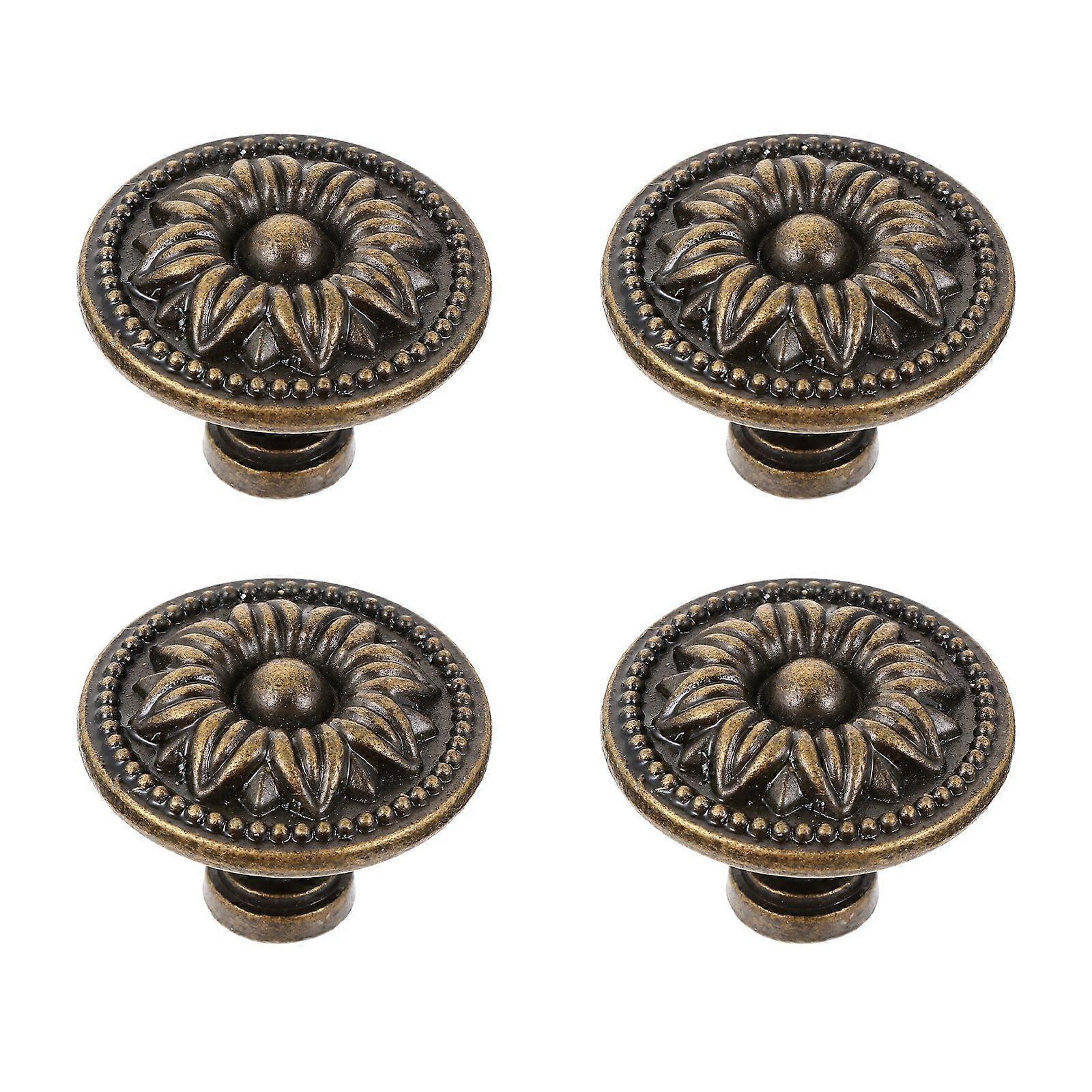 4pcs Simple Bronze Round Knobs European Style Handle for Cabinet Furniture