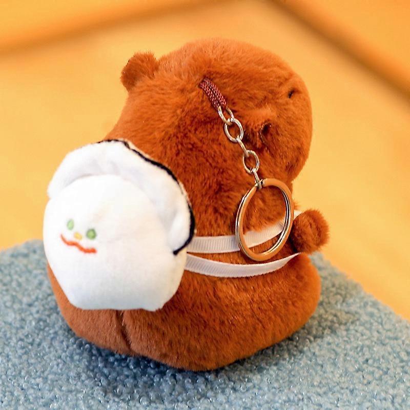 الكرتون Capybara أفخم Keychain حقيبة قلادة معلقة الديكور لطيف محشوة دمية لعبة سطح المكتب دمية زخرفة سيارة كيرينغ هدية أطفال