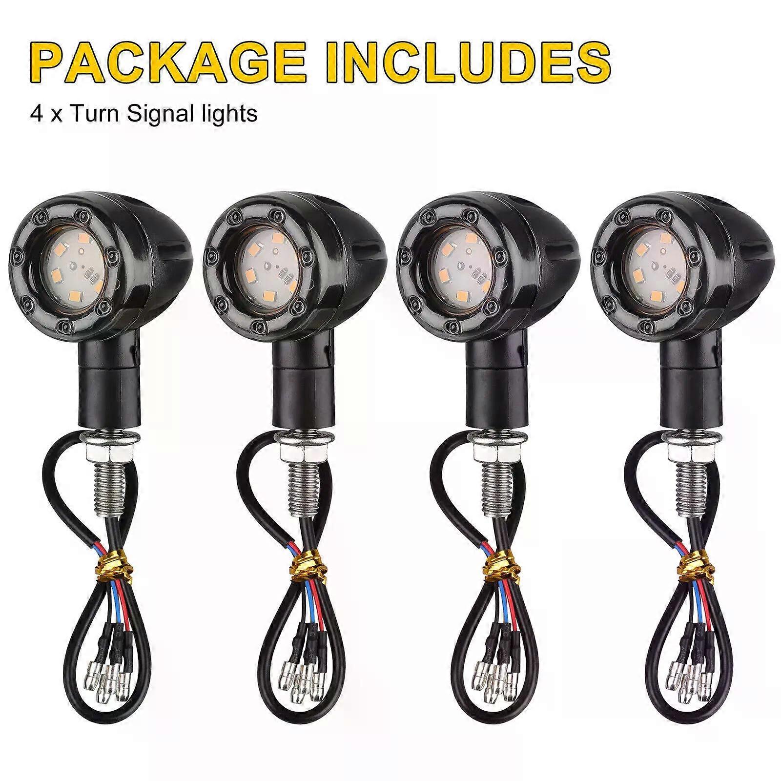 LupuAuto Motorcycle LED Amber and Red Turn Signal Indicators Indicators Warning Rear Direction Winker Lamp Accessories