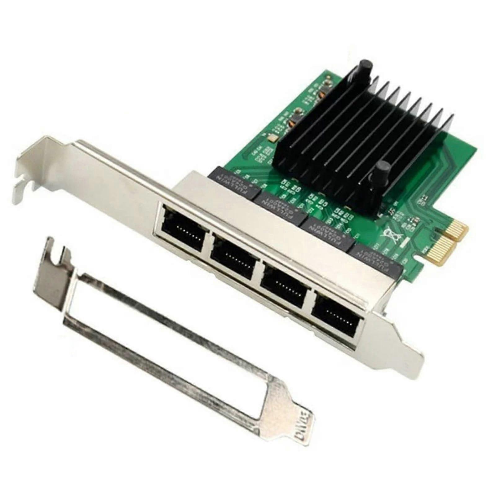 4 端口千兆 PCIe X1 网络适配器卡 10/100/1000 Mbps 网卡