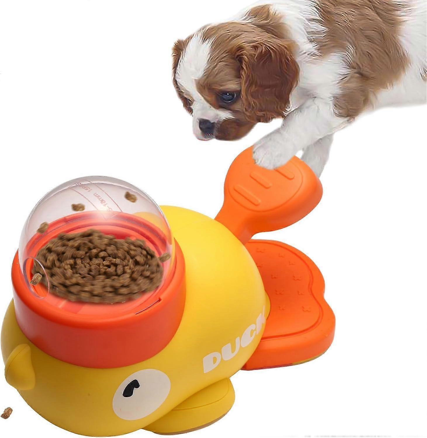 2-in-1 Dog Interactive Slow Feeder Dog Food Puzzle Toy Small/Med Dogs, Duck-Shaped, Reduces Bloating, IQ Training