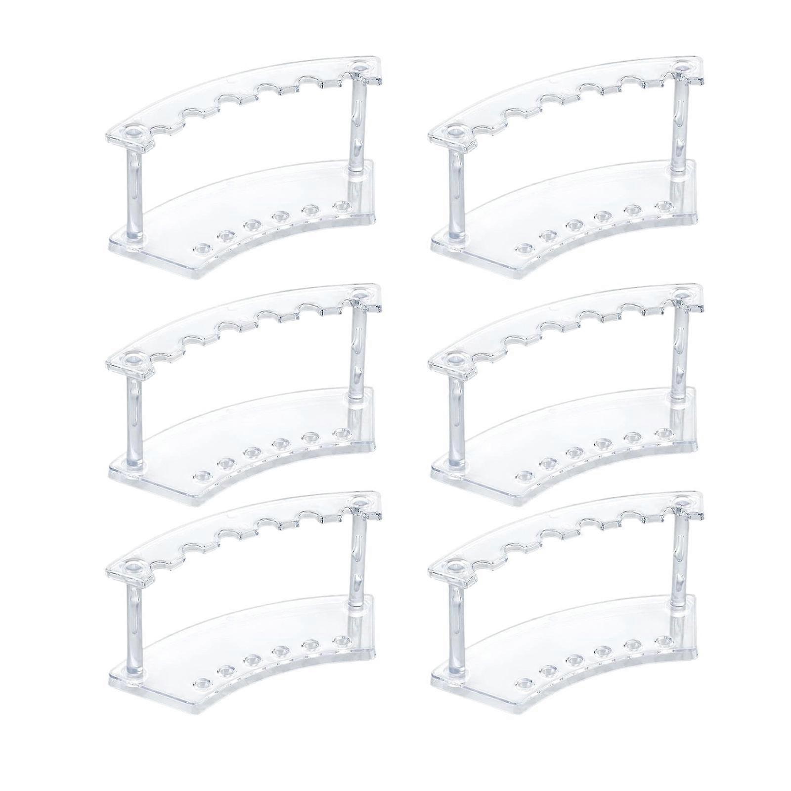 6Pcs Pen Display Stand Transparent Rack for Eyebrow Craft Shows Tabletop