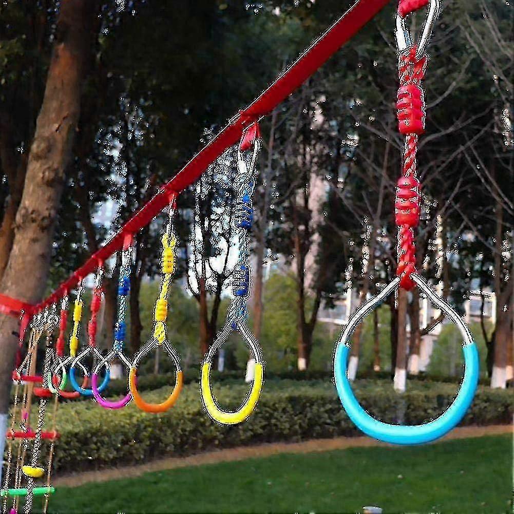 أطفال الجمباز الدائري الجوي بوم سحب المتابعة الملونة الفناء الخلفي في الهواء الطلق عقبة بالطبع النينجا خط كيت