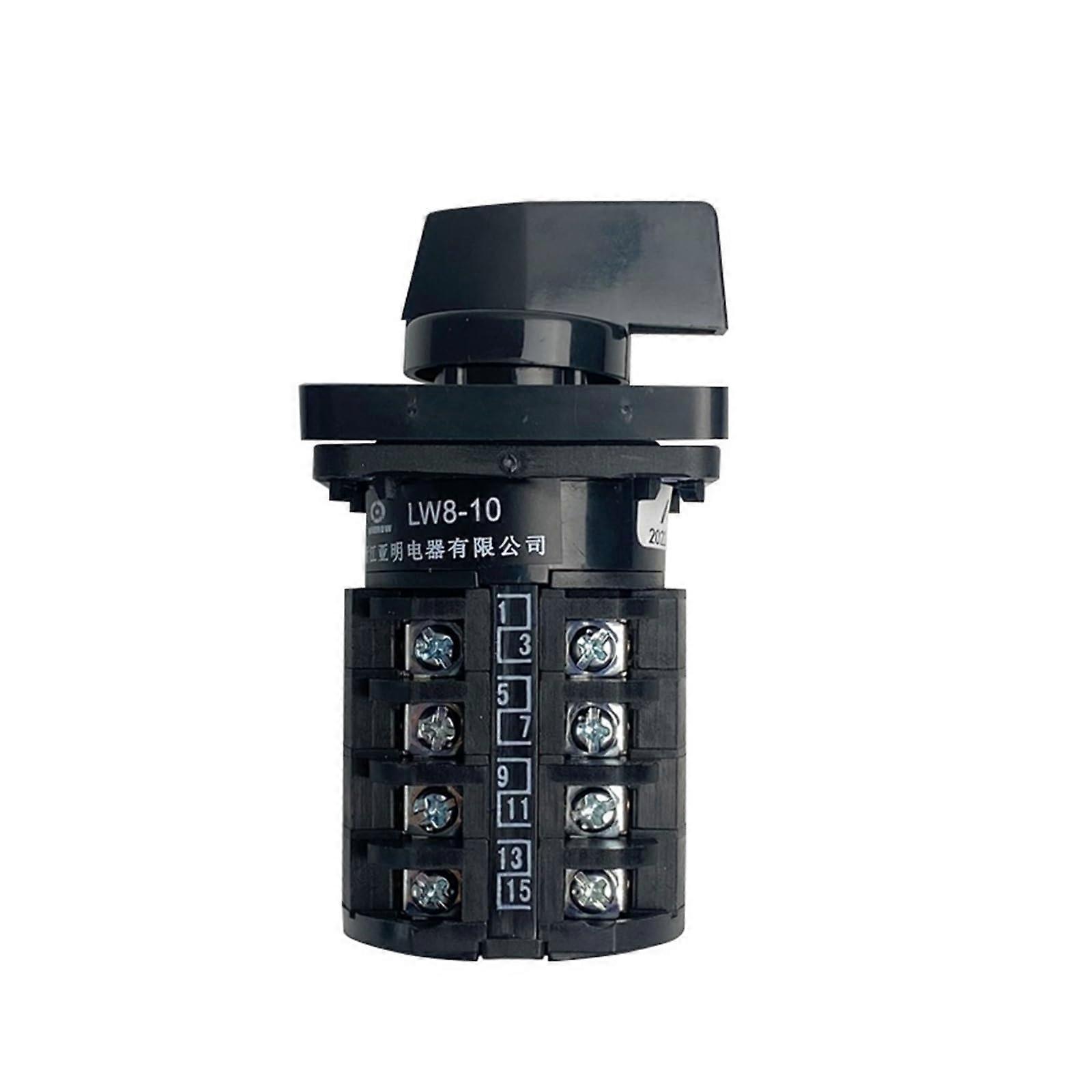 LW8-10/4 Electrical Changeover Rotary Cam Switch 4 Poles 10A 380V 16 Terminals 3 Positions Sliver Contact 01234