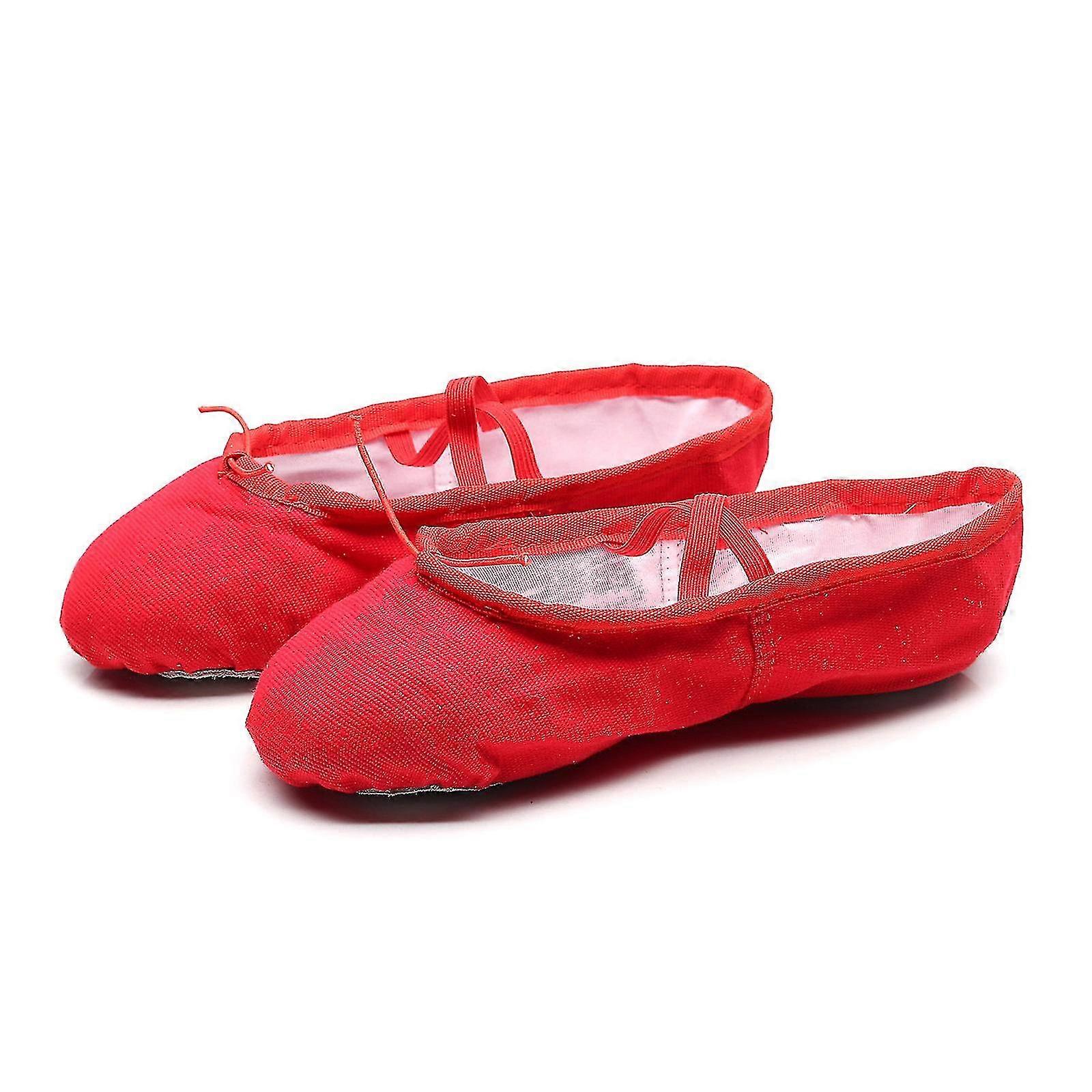 נשים נעלי בלט מותחות כותנה נעלי בית ריקוד מפוצלות לילדות מבוגרות