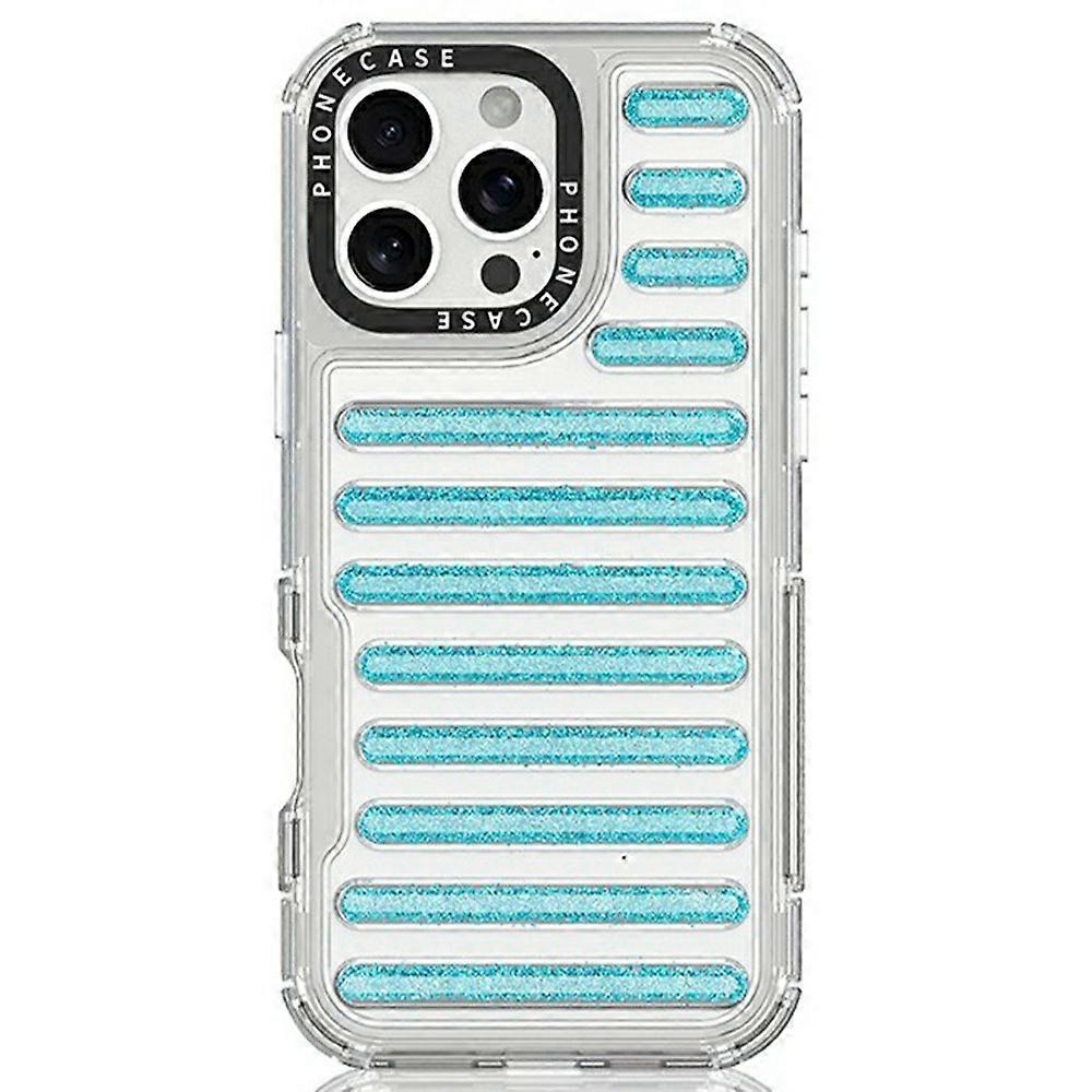 For iPhone 16 Pro Max Case Capsule Glitter PC + TPU Phone Protective Cover