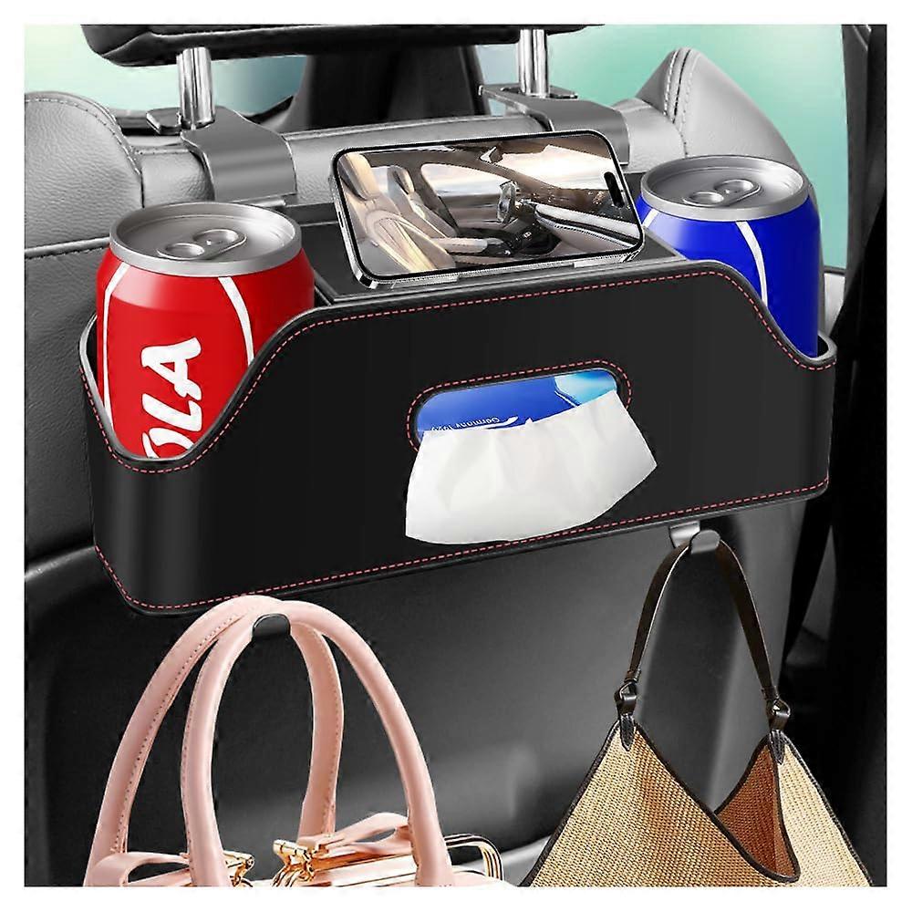 Multifunctional Car Seat Back Storage Box Car with Cup Holder,Tissue Box,Phone Holder Hook