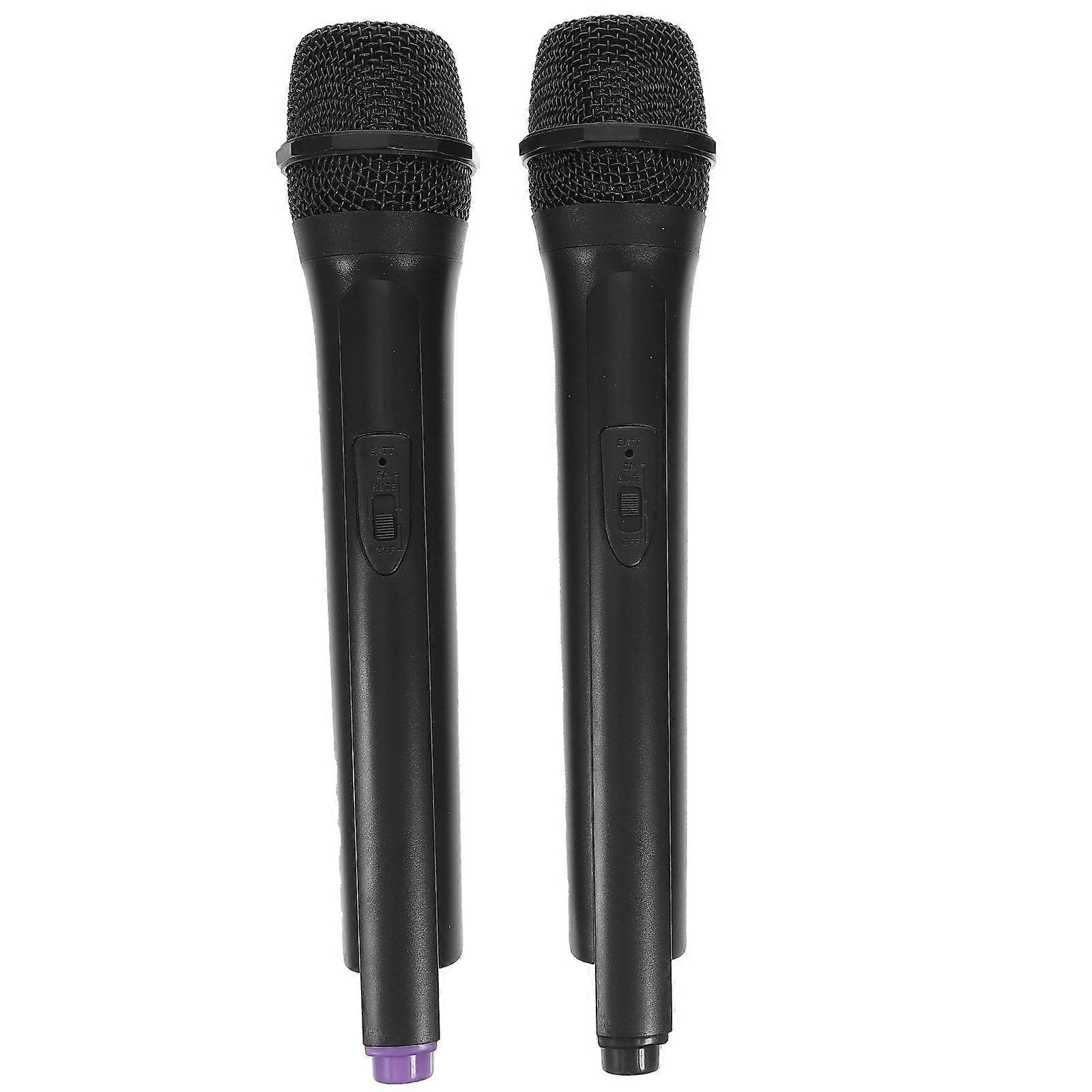 2PCS Simulated Microphone Plastic Simulated Mic Fake Mic Random Color Bottom
