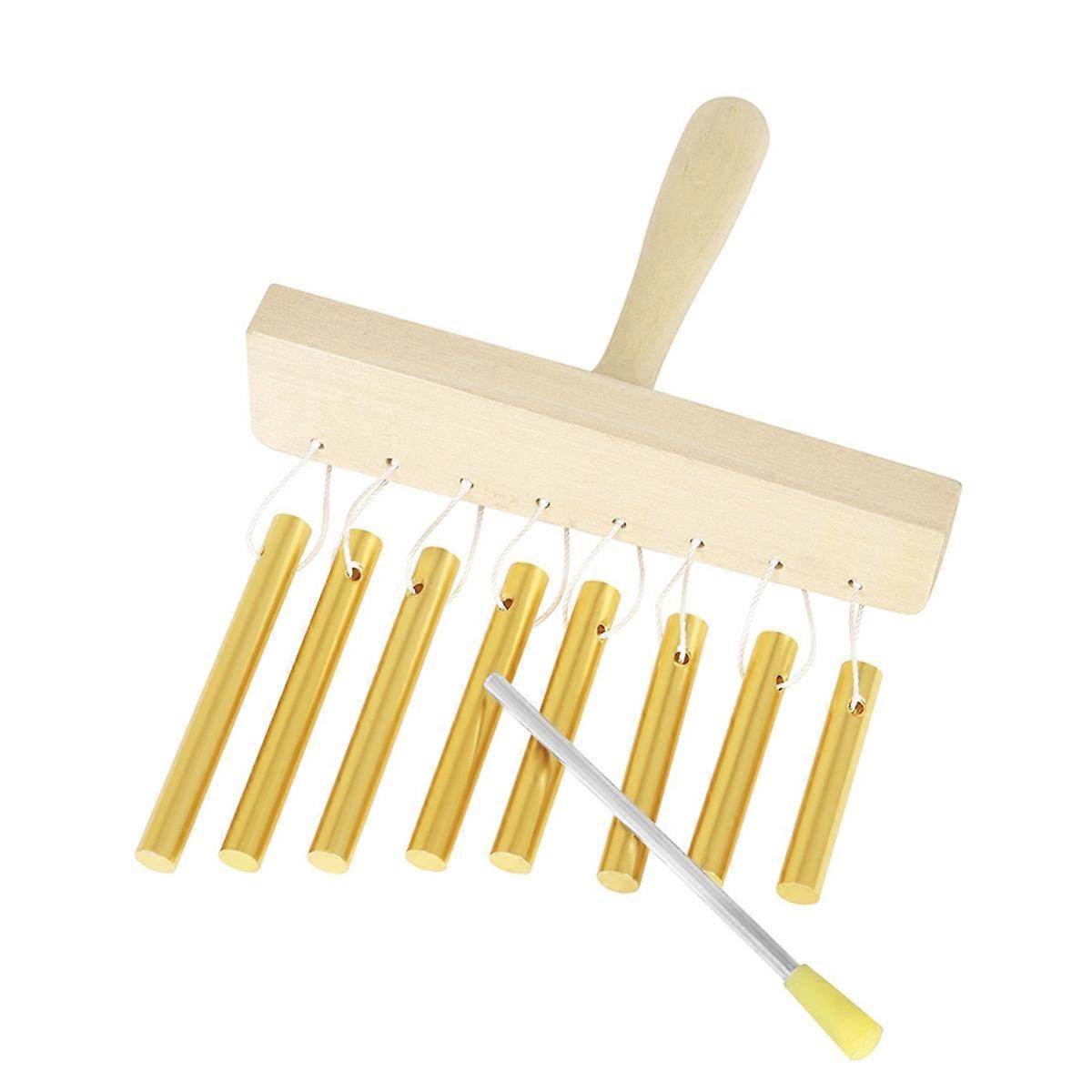 Handheld 8 Note Chime with Mallet for Ornament Professional Stage Wind Chimes Musical Percussion Ins