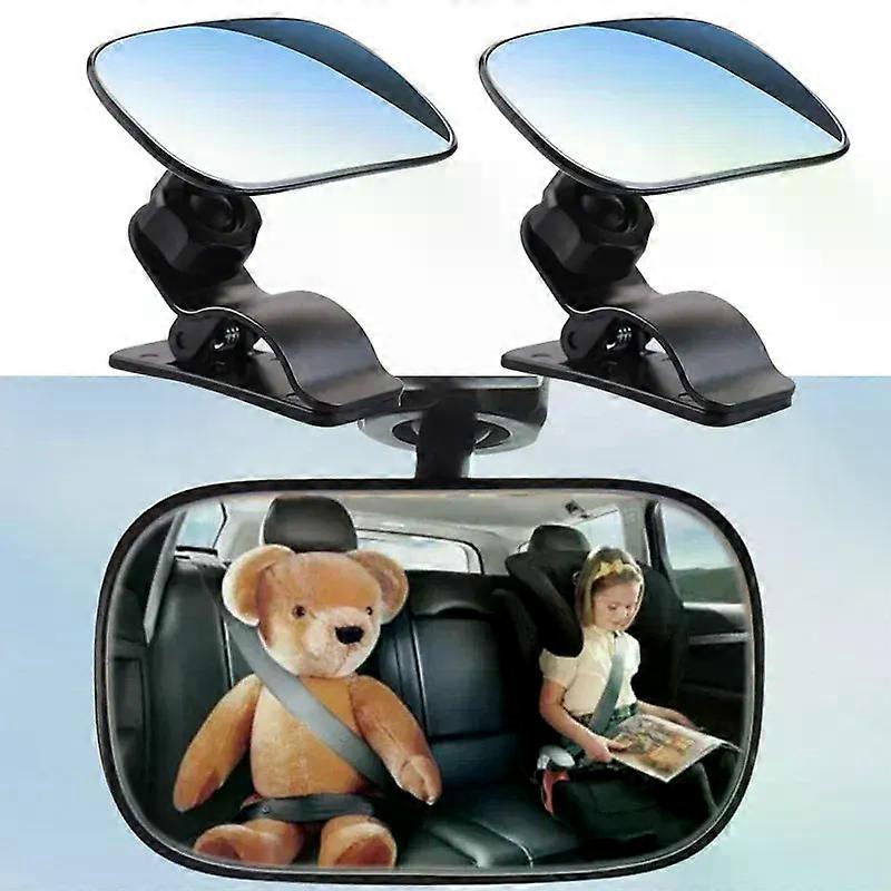 Baby Car Mirror Safety Car Seat Mirror compatible for  Rear Facing Infants Clip-On 9D Convex Mirror Wide Clear View compatible for  Car Seat Stroller