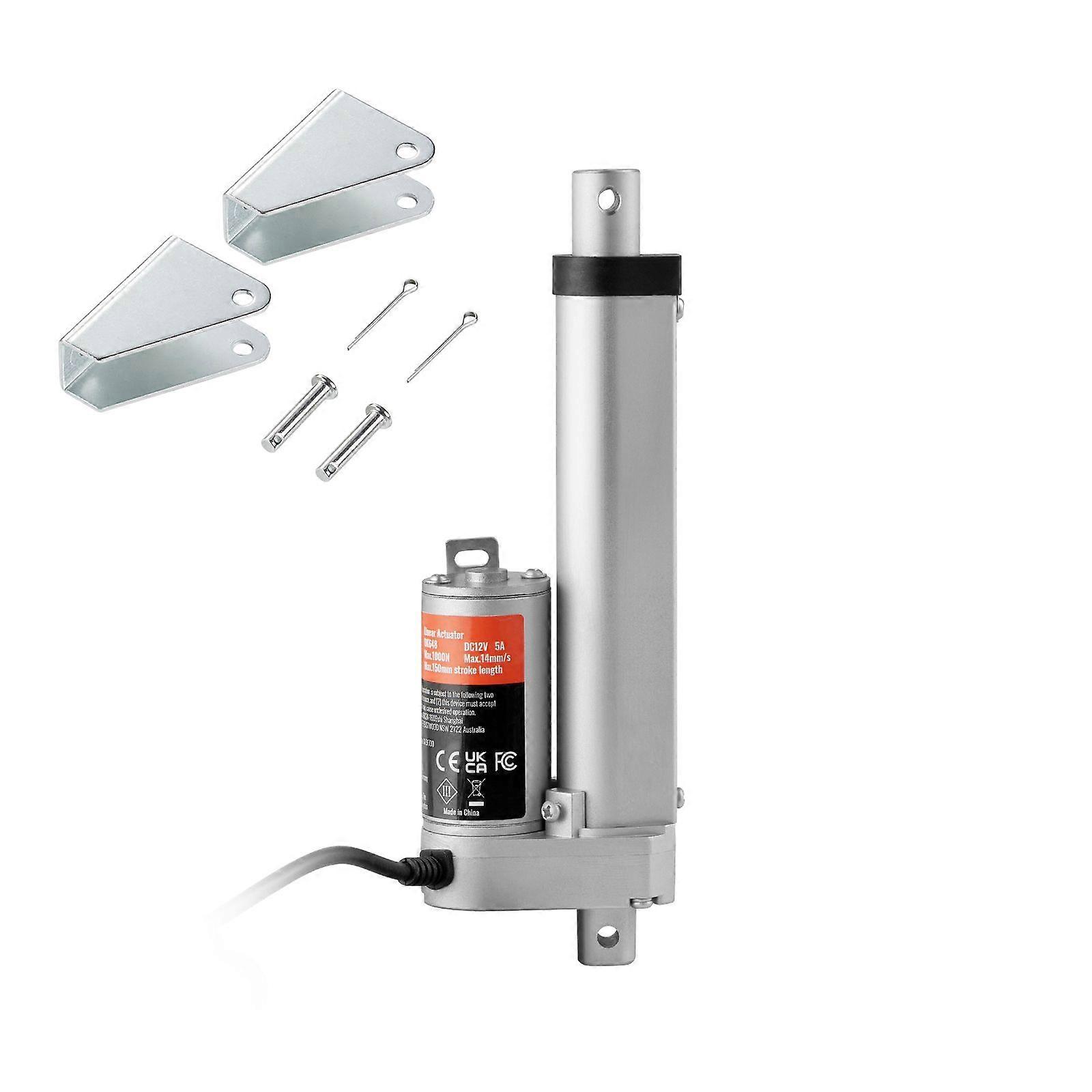 Lineaarinen toimilaite 12V, 4 tuuman suuri kuormitus 330lbs / 1500N lineaarinen toimilaite, 0.19 "/ s lineaarinen liiketoimilaite asennuskiinnikkeellä ja IP54-suojauksella