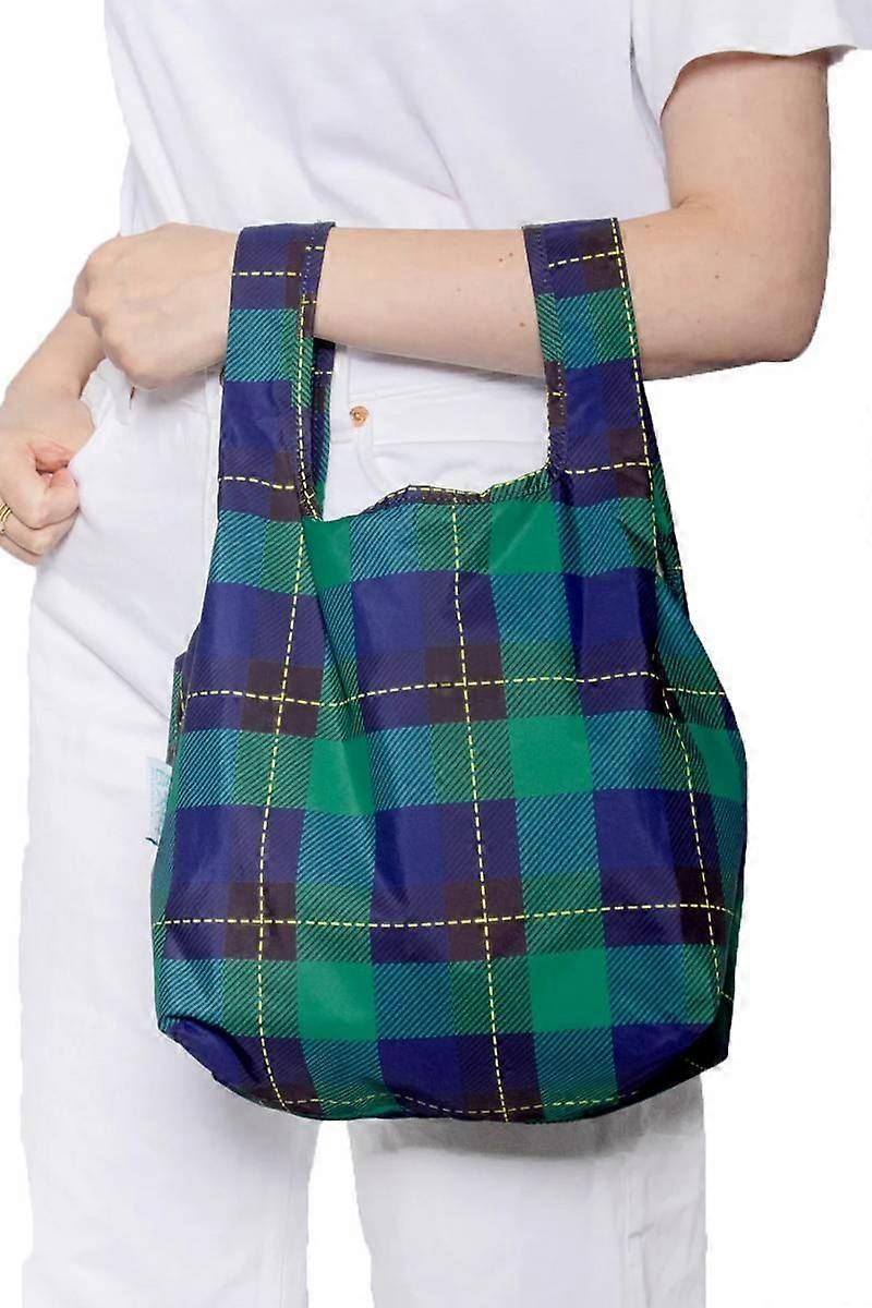 Kind Bag London Mini Reusable Bag - Tartan Green/Blue