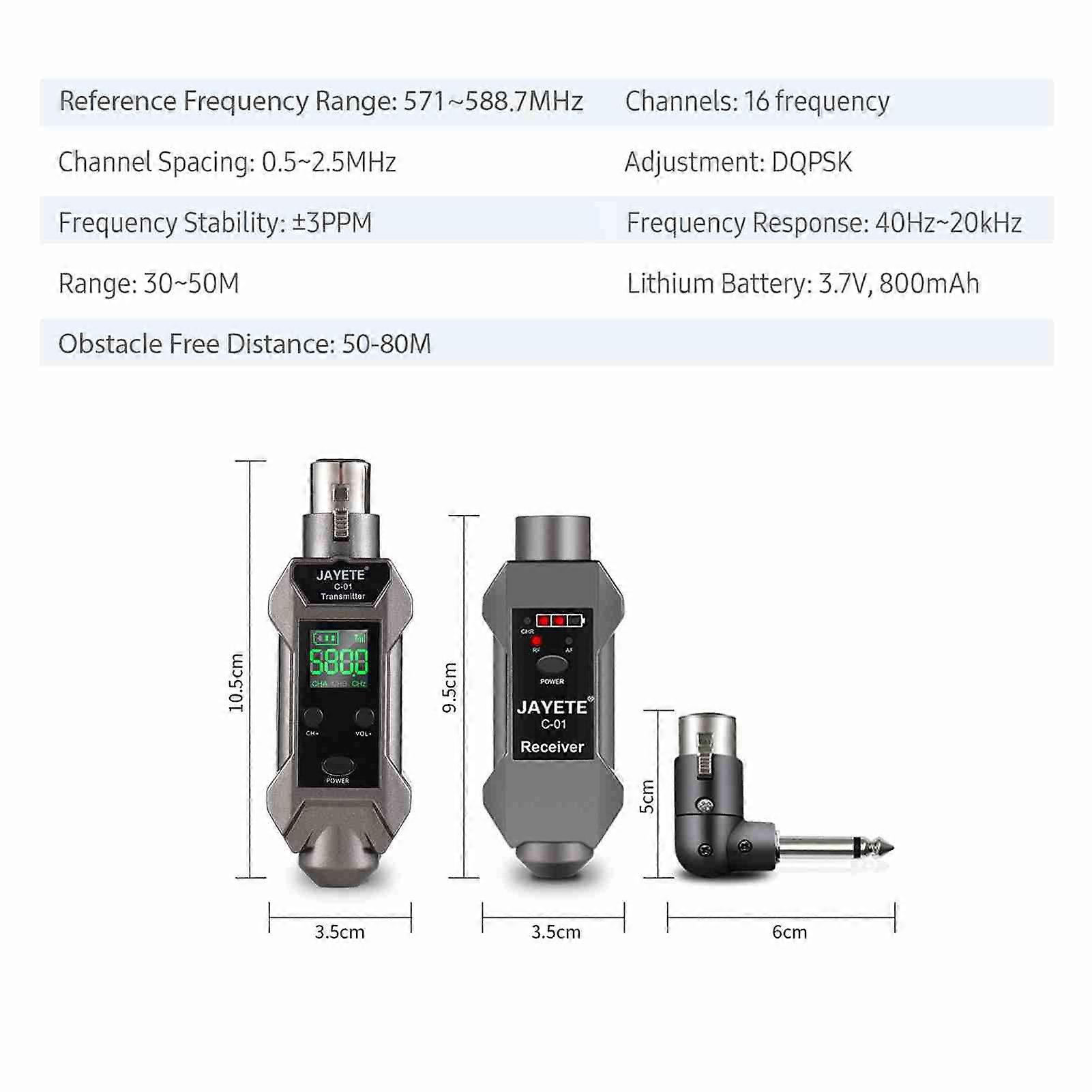 Microphone Wired to Wireless Converter Intelligent Noise Reduction Mic Signal Receiver Transmitter