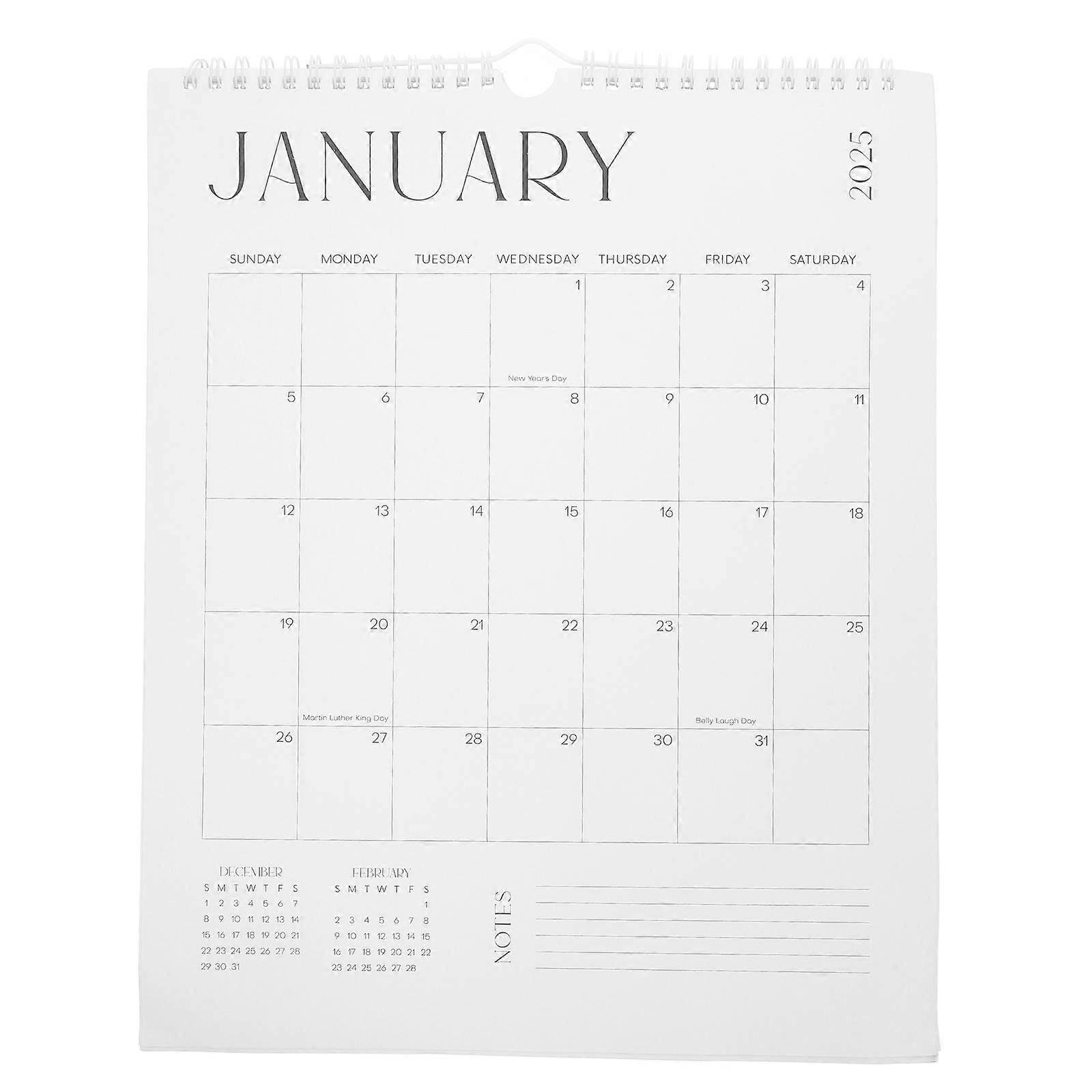 Wall Calendar Vertical Monthly Planner Minimalist Design Blank Spaces Home Office Classroom Use