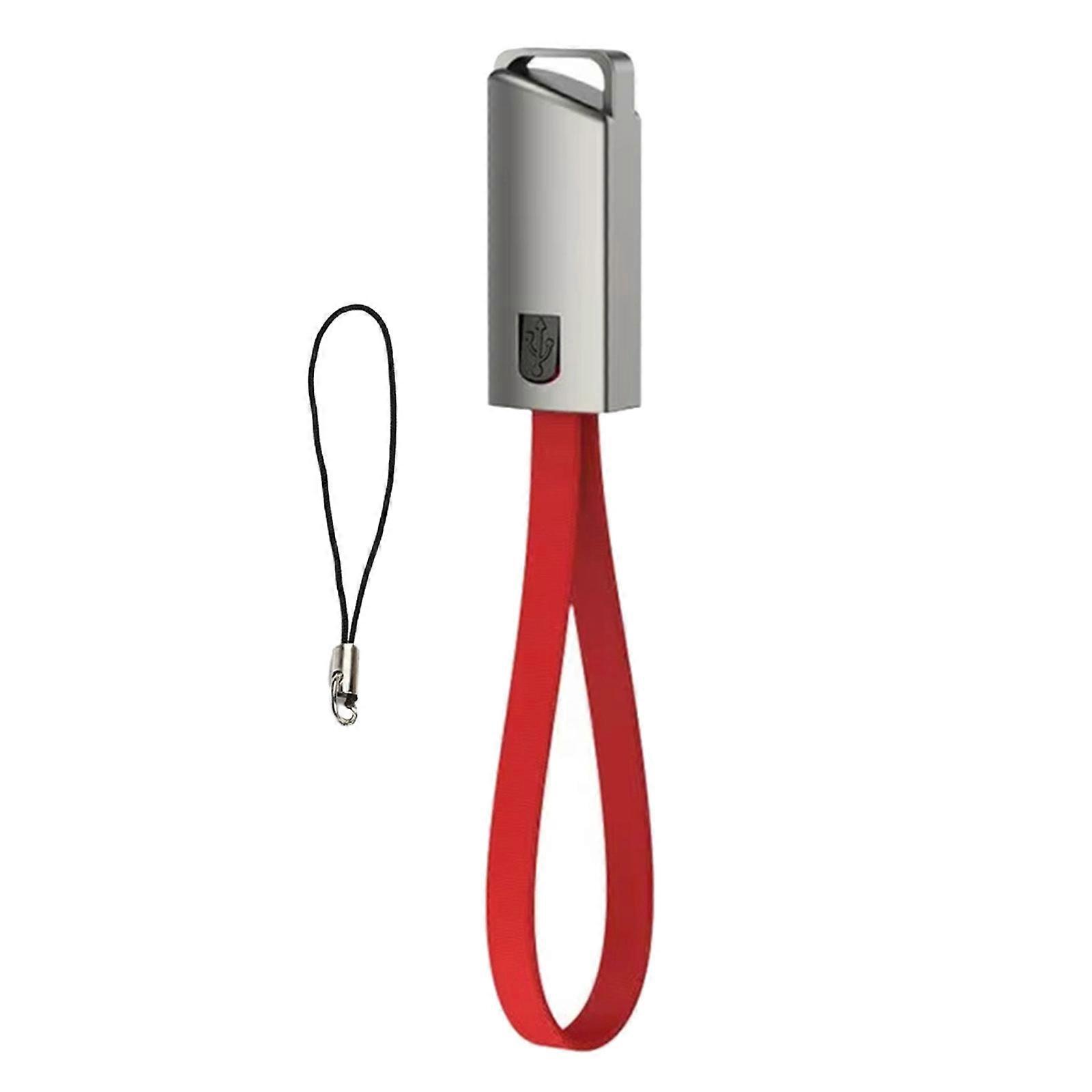 Portable Keychain USB to Type C Charging Cable 2.4A Stable Output Support 480Mbps Transfer for Mobile Devices  Red